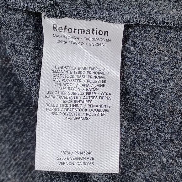 Reformation Lucy Maxi Skirt Size 2 Dark Academia Women Pockets In Charcoal Wool - Picture 11 of 12